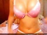 Amazing big titty babe anal pumping a dildo